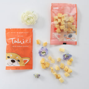 TAKI Halibut Cubes with Front and Back of Packaging